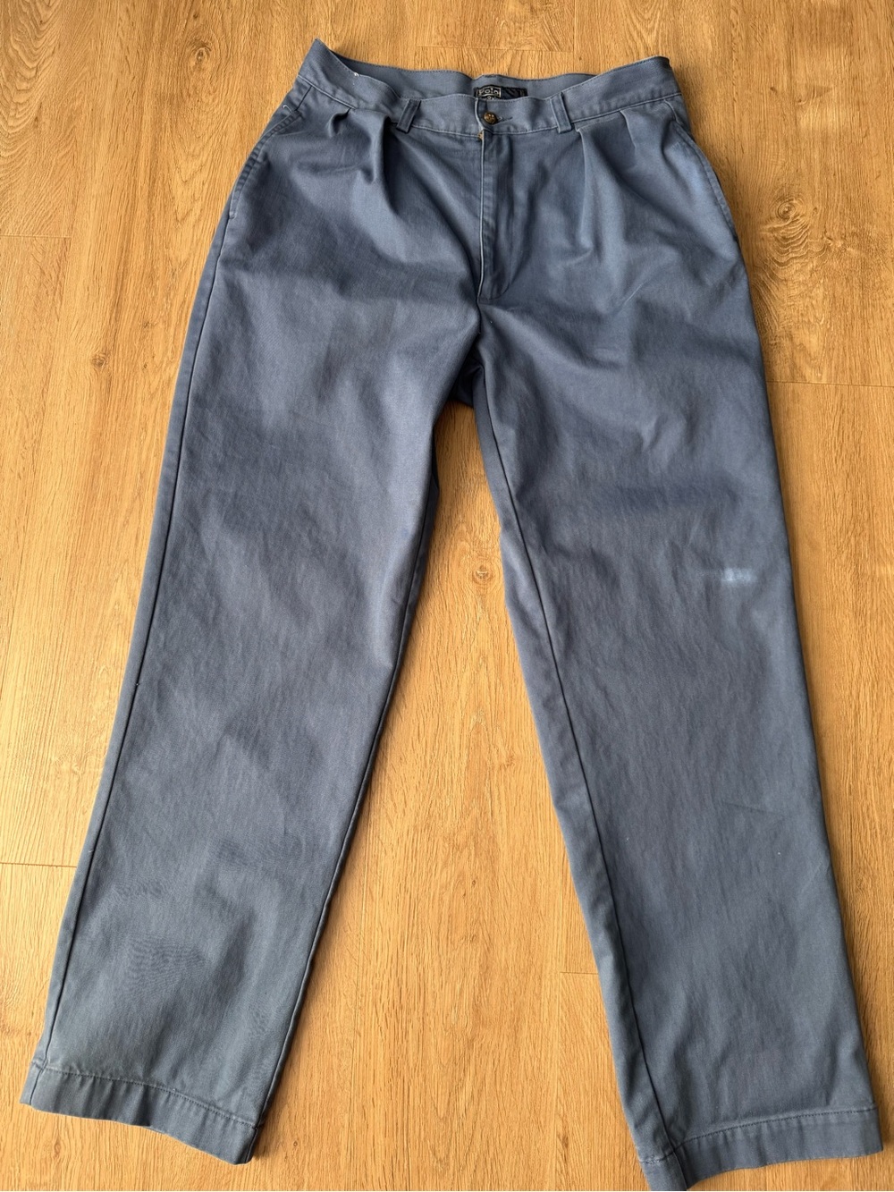 Vintage Polo Ralph Lauren Men’s Blue Pleated Chino Pants 34x32 Made in Canada